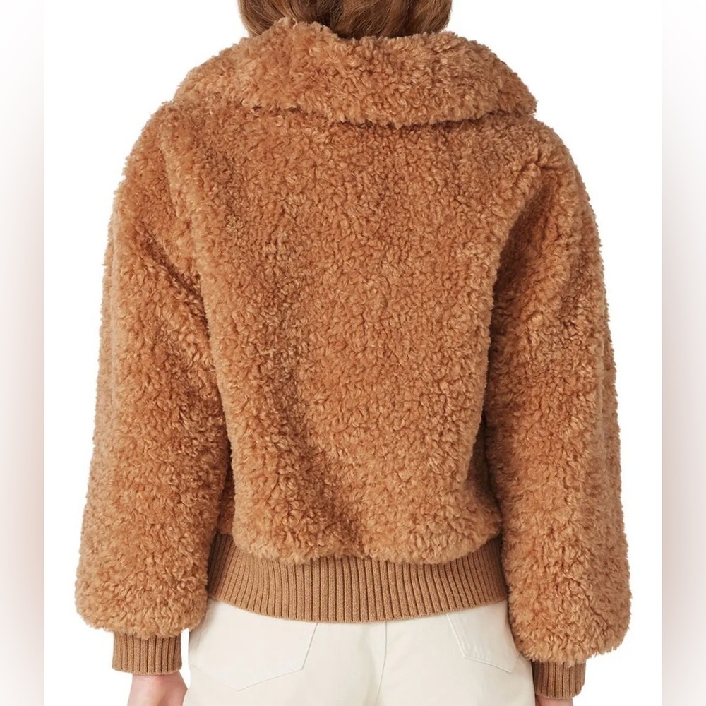 La Vie Rebecca Taylor Curly Faux Shearling Bomber Size M - Picture 6 of 8